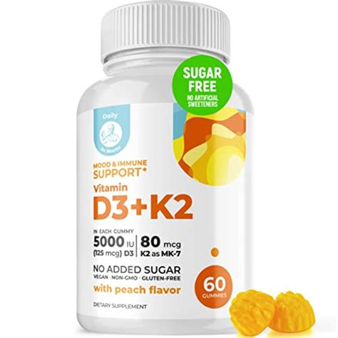 Dr Moritz Vitamin D3 K2 Gummies 5000 Iu Sugar Free Vit D Gummy