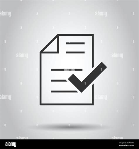 Approved Document Icon In Flat Style Authorize Vector Illustration On