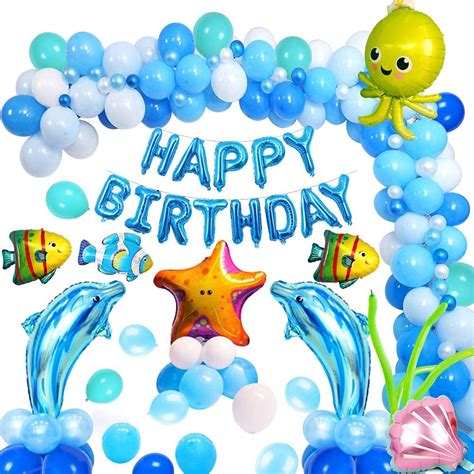 Mmtx Birthday Blue White Party Balloons For Boys Baby Birthday