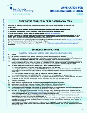 Fillable Online Cput Ac Za Ug Application Form Guide To The