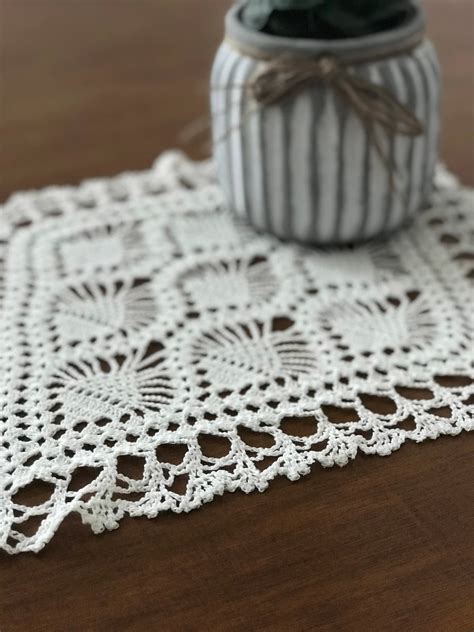 Linen Crochet Lace Doily For Furniture Hand Crocheted Etsy