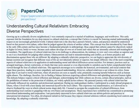 Understanding Cultural Relativism Embracing Diverse Perspectives