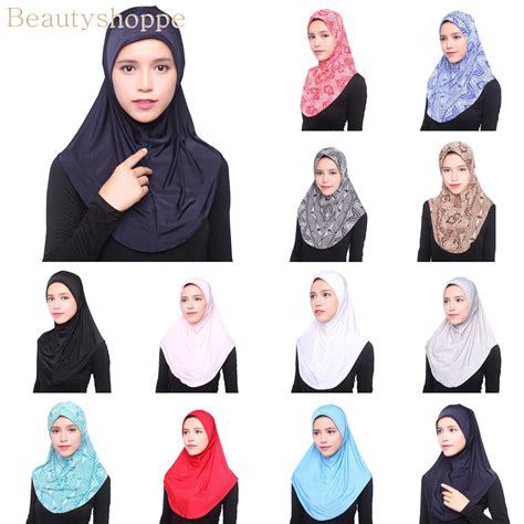 Beauty Muslim Hijab Islamic Jersey Turban Women Black Ninja Underscarf