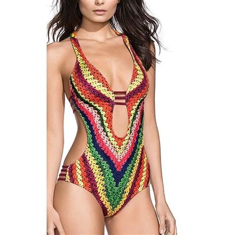 Minetom Bikini Maillot De Bain Piece Monokini Push Up Femme Été
