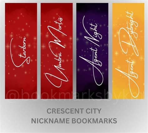 Printable Bookmarks Crescent City Set Of 4 Digital Download Etsy