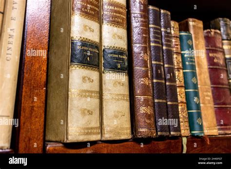 Old Vintage Library Shelves With Books Stock Photo Alamy