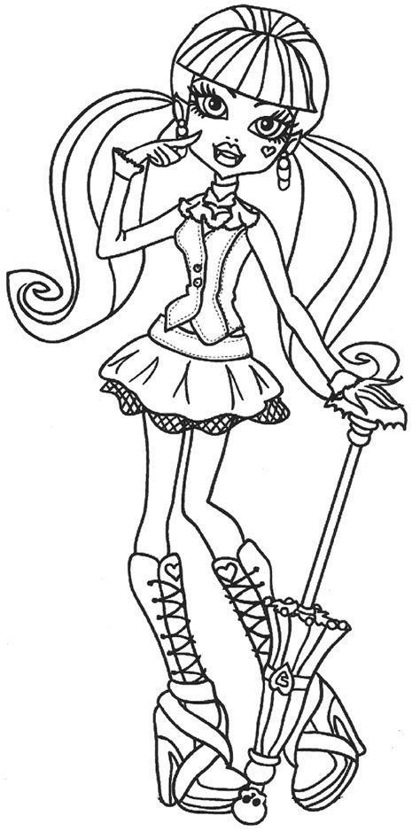 Desenho De Draculaura Com Sombrinha Para Colorir Tudodesenhos