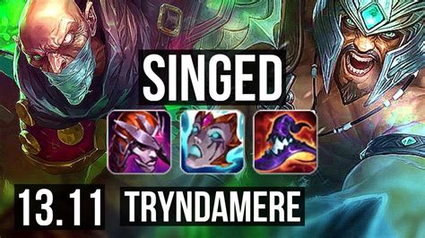 Singed Vs Trynda Top M Mastery Games Dominating Kr