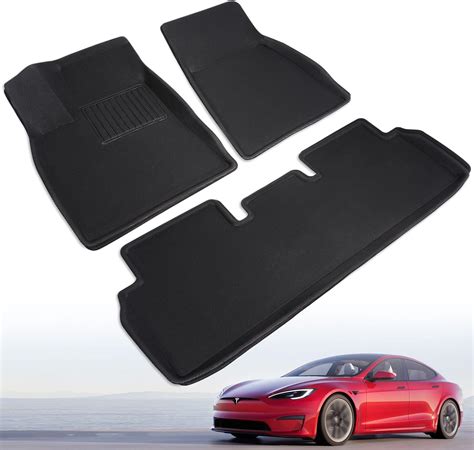 Taptes Tesla Model S Floor Mats 2024 2023 2022 2021 2020 Tesla Model S All Weather