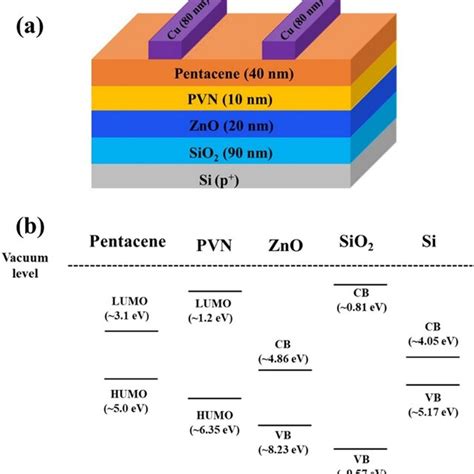 A The Schematic Drawing Of Pentacene OFET With PVN As Charge Trapping