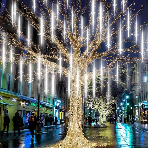 Rirool Meteor Lights Cm Tubes Leds Cascading Tree Lights