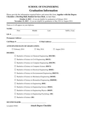 Fillable Online Uss Tufts Graduation Information Form Uss Uss Tufts