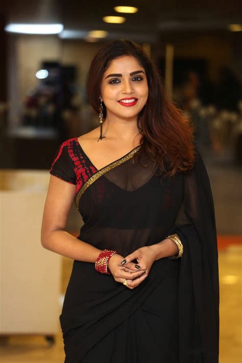 Actress Karunya Chowdary Hot Saree Stills At Monkeys Pre Release Event Indian Filmy Actress