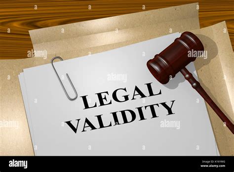 3d Illustration Of Legal Validity Title On Legal Document Stock Photo