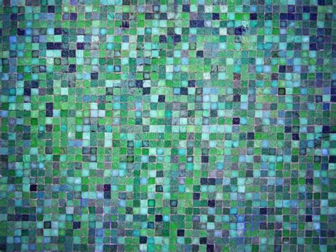 Ceramic Mosaic With Blue White And Light Green Tiles Stock Image