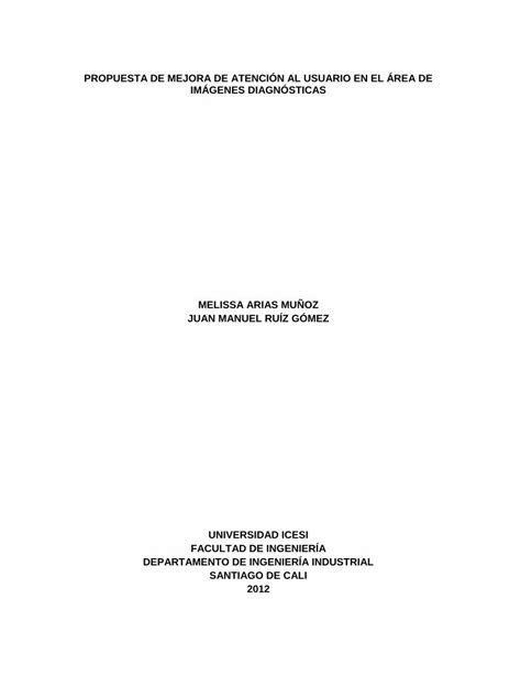 Pdf Propuesta De Mejora De Atenci N Al Usuario En El Rea De