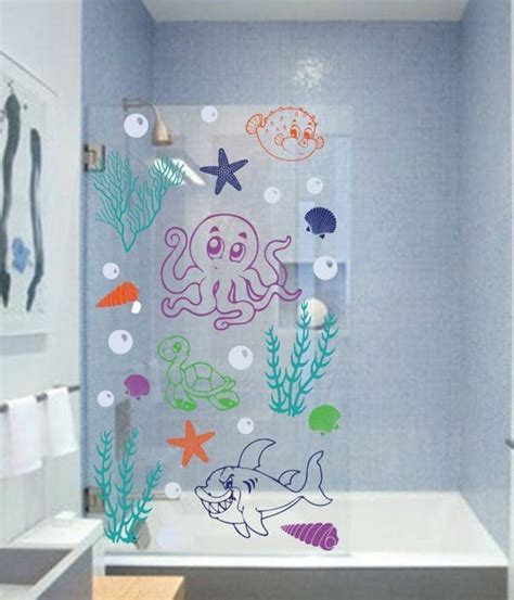 Octopus Shower Screen Wall Decals Wall Stickers Wall Quotes