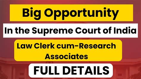 Legal Jobs For Freshers Law Clerk Cum Research Associates In Sci