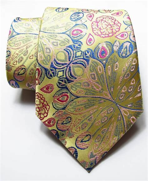 New Classic Floral Paisley Beige Pink Blue JACQUARD WOVEN Silk Men S