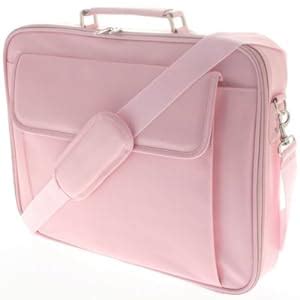 15 17 Inch Pink Faux Leather Laptop Bag With Strap Amazon Co Uk