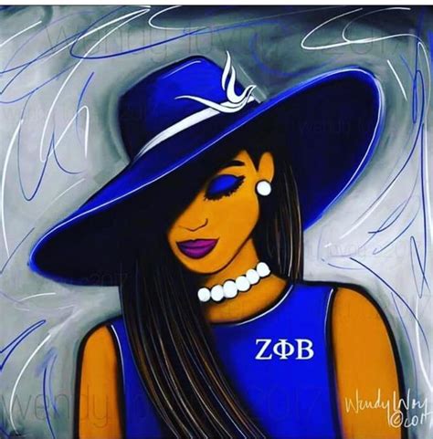 Pin On The Finer Woman Zeta Phi Beta Sorority Art Female Art