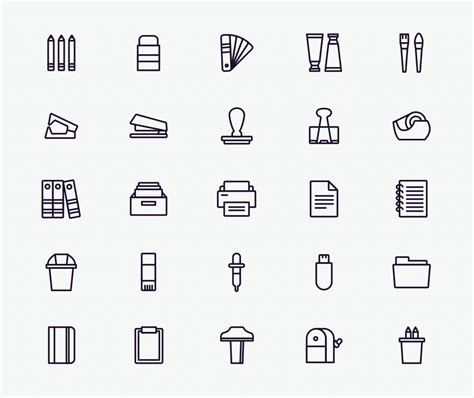 Stationery Vector Icons Part