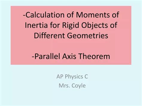 Ppt Ap Physics C Mrs Coyle Powerpoint Presentation Free Download Id 9362367