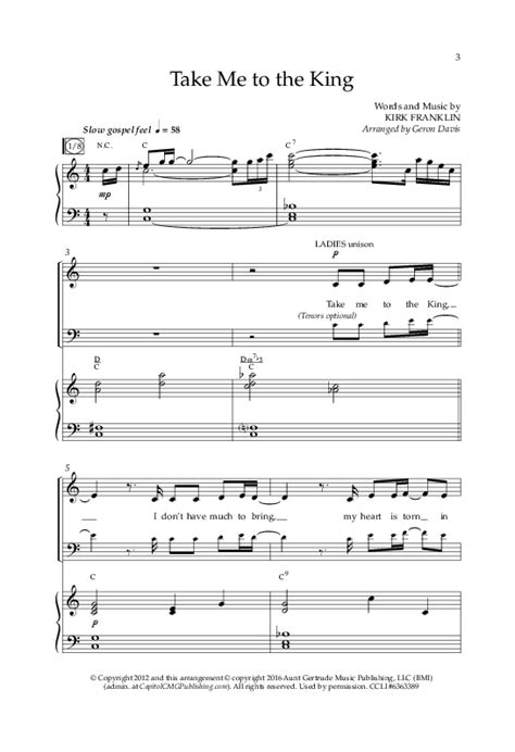 Take Me To The King (Choral Anthem SATB) Sheet Music PDF (Lifeway ...