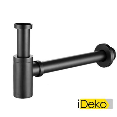 IDeko Siphon De Lavabo En Laiton Universel 45mmTube De Siphon NOIR