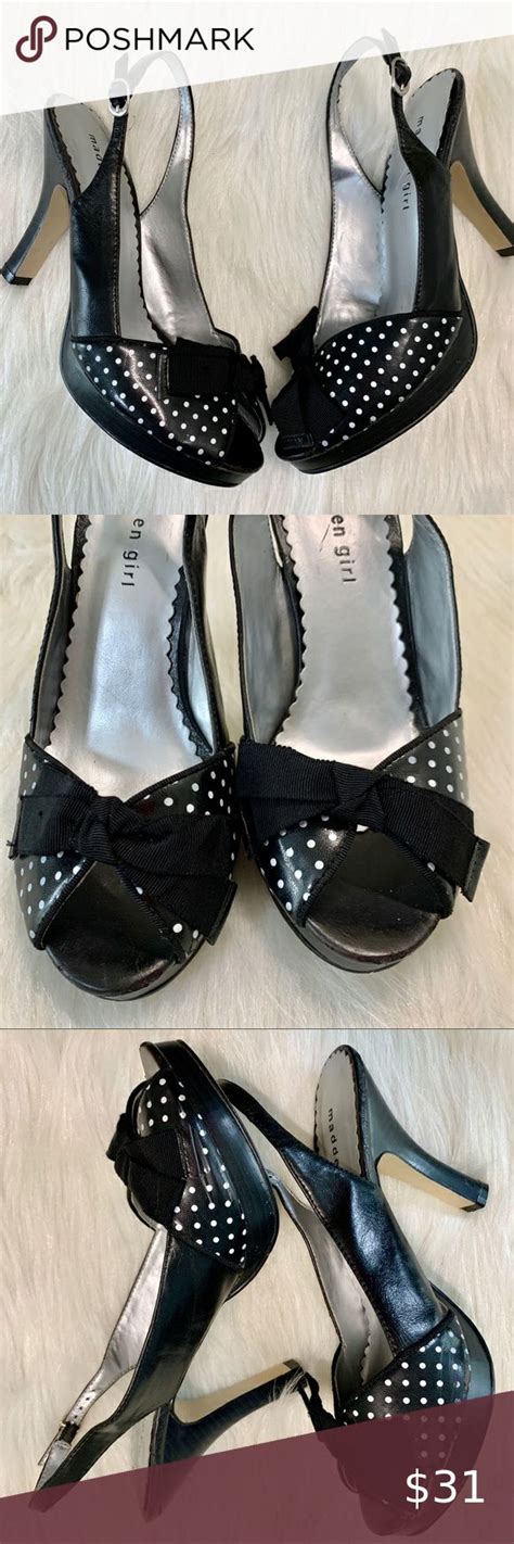 Madden Girl G Pawlee Blackwhite Dots And Bows Heels Madden Girl Heels