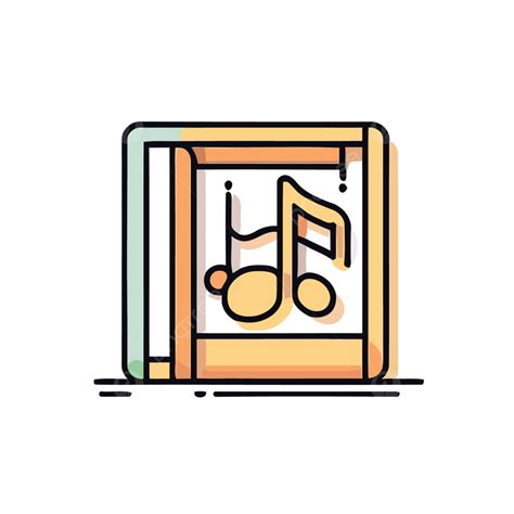 Un ícono Con Notas Musicales Y Un Libro Vector Png Un ícono Lineal Que Representa Música