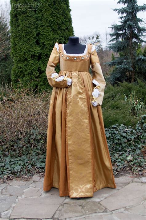 Renaissance Gown Gold Color Robe Renaissance Xv Century Etsy