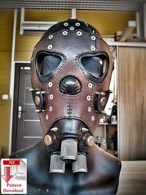 Pattern Pdf Leather Steampunkdieselpunk Mask V22 By Levit Etsy