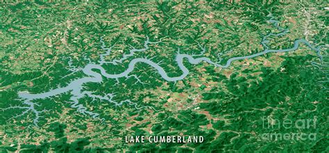 lake cumberland satellite image aerial  view  frank ramspott