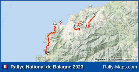 Streckenverlauf Rallye National De Balagne Coupe Rallyekarte De