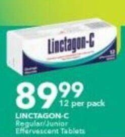 Linctagon C Regular Junior Effervescent Tablets 12 Per Pack Offer At