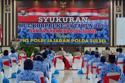 Pns Polda Sulsel Gelar Syukuran Hut Korpri Ke Tahun Dan Arahan