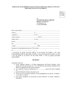 Compilabile Online Schema Di Domanda Da Esibire In Carta Bollata