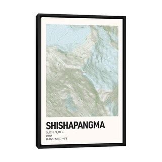 iCanvas "Shishapangma Topographic Map" by avesix Framed - Bed Bath & Beyond - 37198940