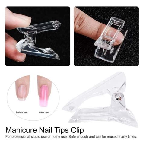 5pcs Nail Tips Clip Quick Building Poly Builder Gel Diy Extension Clamp