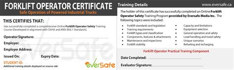 Forklift Certification Template Creative Professional Templates