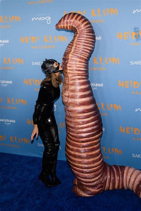 Heidi Klum 49 Unrecognisable As Worm For Halloween Before Stripping Down To Sexy Costume