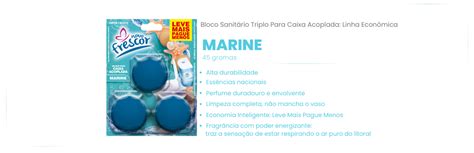 Bloco Sanitário Triplo para Caixa Acoplada Marine 45g Novo Frescor