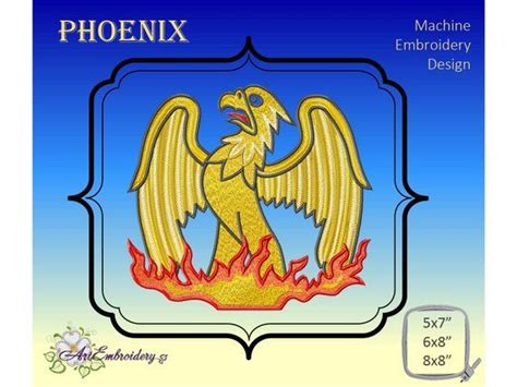 Phoenix Royal Badge Of Elizabeth I Machine Embroidery Of Etsy Canada