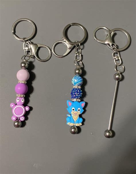 1 Count Beadable Keychain Bars Beadable Blanks Key Chain Or Etsy