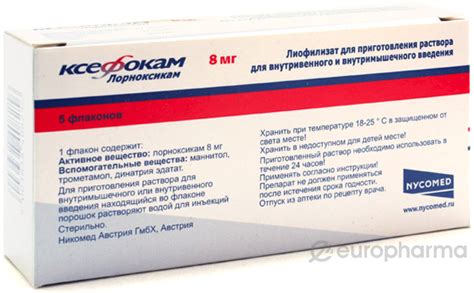 Купить Ксефокам раствор д/инъекций 8 мг № 5 амп — Europharma