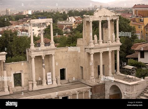 Ancient Roman Amphitheatre Plovdiv Bulgaria Eastern Europe Stock Photo