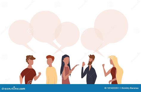 People Chat Talk Dialogue Vector Communicate Illustration Teamwork Network Speech Bubble