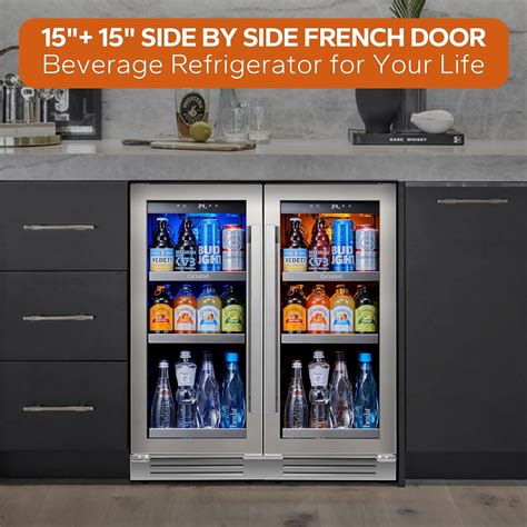 Calefort 30 Inch Freestanding Beverage Refrigerator Beer Glass Cooler 200 Cans Capacity For