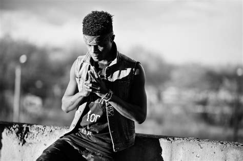 premium photo black afroamerican man gangsta rap singer